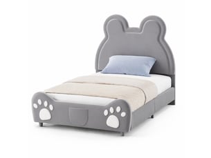 Lit simple 90x200 cm    coloris gris