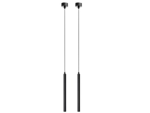 Suspension luminaire noire cylindrique moderne pour salon salle à manger 30cm 2pcs