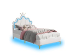 Lit simple 90x200 cm coloris blanc