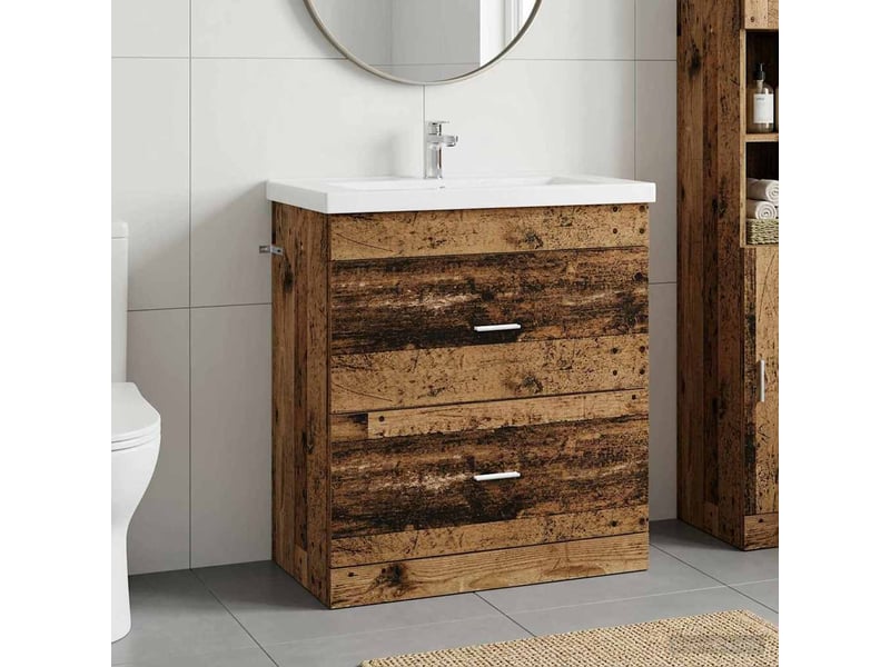  Meuble sous lavabo de salle de bain, commode bois ancien shl2860  - Conforama B