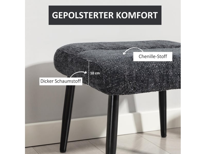  Pouf 45x41x38 cm pieds en métal gris foncé  - Conforama D