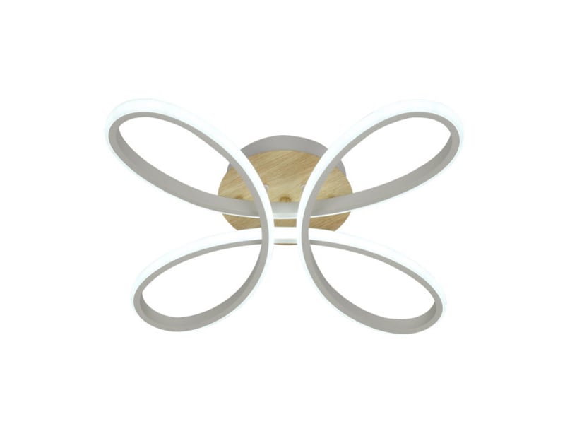 Fabrilamp bandeira, plafonnier, moderne, led, 104 w, 11440 lm, 3000-4000-6500 k, blanchêtre, 12 x 42.5 x 42.5 cm 244781041 - Conforama A