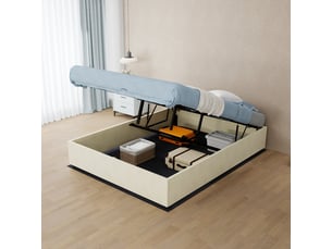 Lit coffre 140x200 cm OSUPNESSEE coloris beige