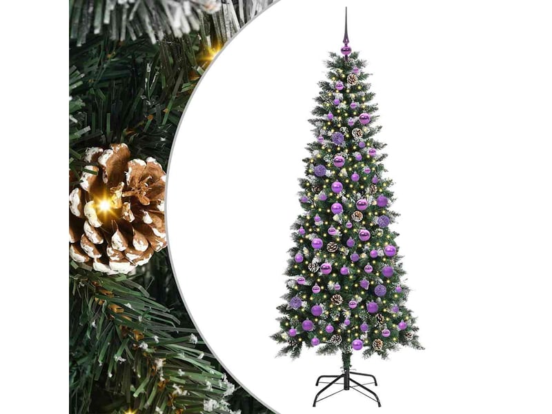  Sapin de noël artificiel, arbre de noël vert 180 cm pvc, plastique et acier shl7764  - Conforama A