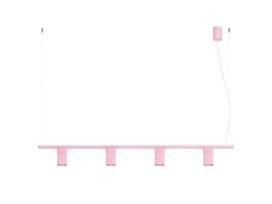 Lustre rayo 4 rose aluminium moderne 208x122x6cm