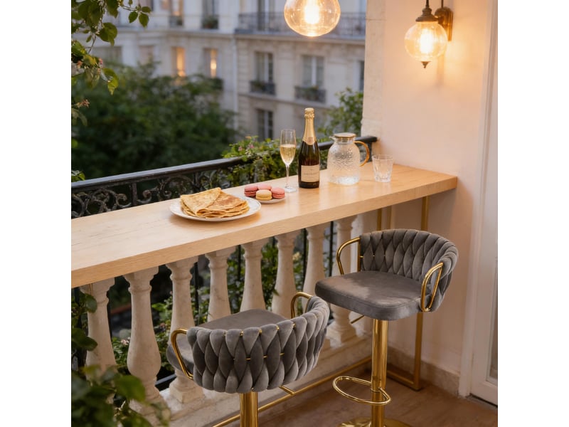  Tabourets de bar élégance lot de 2, coussin doux, sièges confortables, cuisine et café modernes  - Conforama E