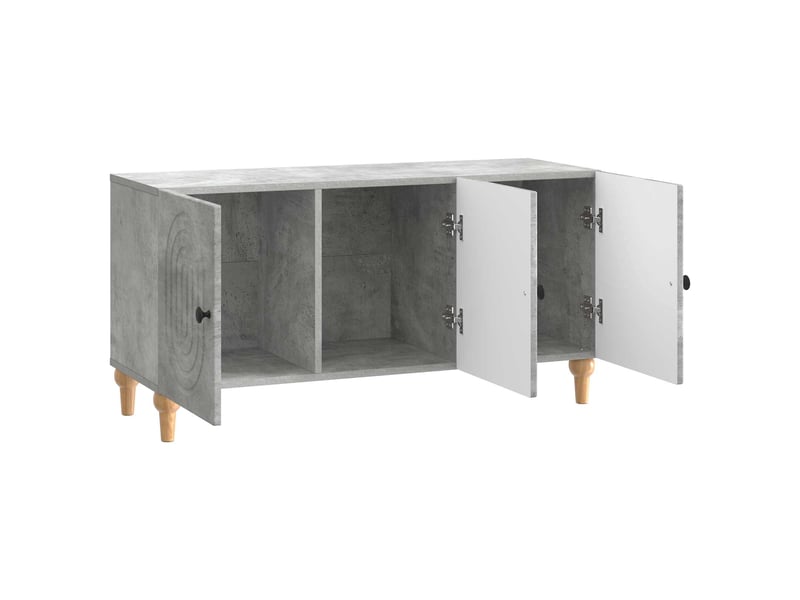  Meuble tv - banc tv - meuble de rangement 99 x 34,5 x 50 cm gris béton bois d'ingénierie  - Conforama D