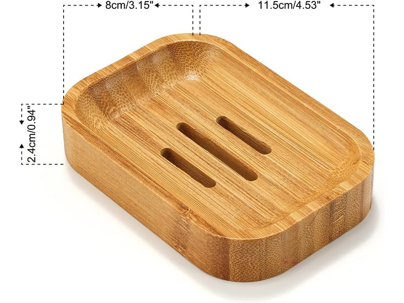  Lot de 2 porte-savon en bambou en bois naturel pour salle de bain cuisine éponges accessoires de rangement  - Conforama A