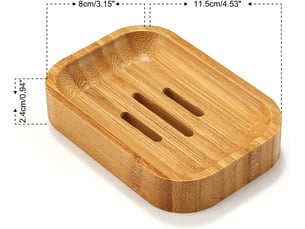 Lot de 2 porte-savon en bambou en bois naturel pour salle de bain cuisine éponges accessoires de rangement