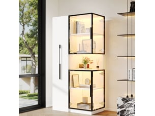 Vitrine coloris blanc  MAISENTIEL  - 70 cmx160 cm