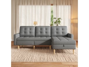 Canapé d'angle avec rangement convertible 212 x 130 x 86 cm - méridienne réversible 3 places