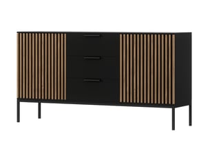 Buffet 2 porte(s)  3 tiroir(s) BESTMOBILIER SAVANNA - 150 cm coloris noir 