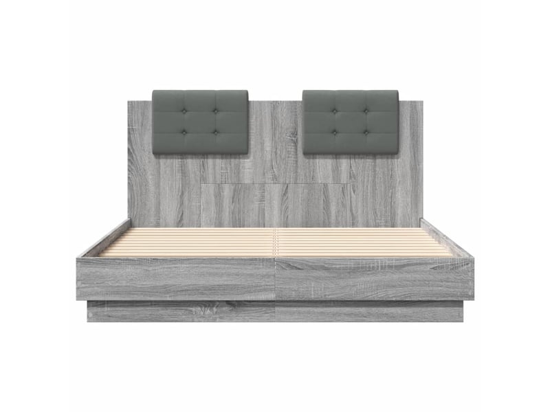  Lit double- lit adulte -  cadre de lit sans matelas sonoma gris 120x190 cm  - Conforama C