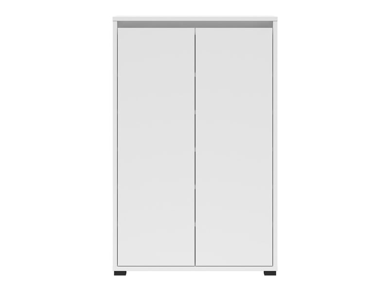  Armoire à chaussures 2 portes avec étagères coloris blanc - longueur 70 x profondeur 34 x hauteur 108,3 cm  - Conforama D