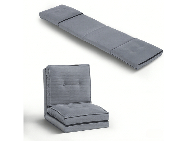  Fauteuil de sol modenvie pliable convertible en velours gris 59 x 69 x 68 cm  - Conforama A