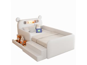 Lit simple 90x200 cm <strong>SAPGAKS</strong>  <strong></strong> coloris blanc