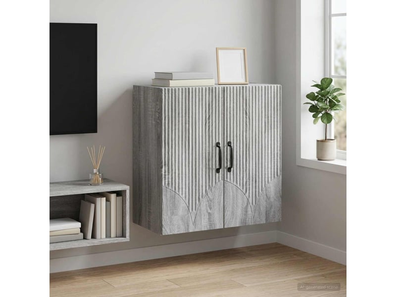  Armoire murale salon, meuble de rangement 59x31x60cm bois d'ingénierie sonoma gris shl7102  - Conforama B