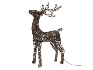 Ecd germany renne lumineuse de noël 95 cm, 600 led blanc extra chaud, décoration pour intérieur et extérieur, figurine de cerf lumineux pour jardin, terrasse, maison, aspect tressé, minuterie, ip44