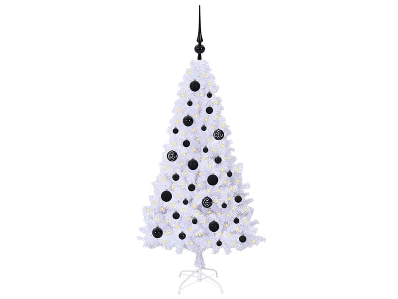  Sapin de noël artificiel, arbre de noël blanc 120 cm pvc et acier shl1280  - Conforama C