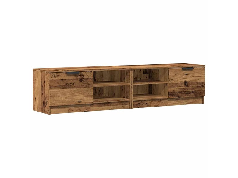  Lot de 2 meuble tv bas salon vieux bois 80x35x36,5 cm bois d'ingénierie  - Conforama A