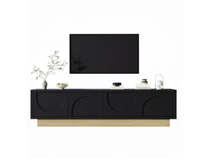 Meuble tv coloris noir 175 cm MEUBLIV