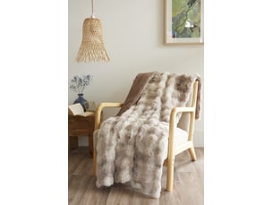 Plaid 125 x 150 cm polyester fausse fourrure astra taupe