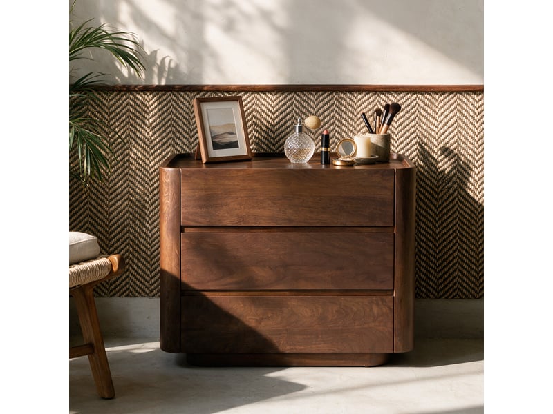  Commode en bois de manguier finition noyer-aldo Aldo - Conforama B