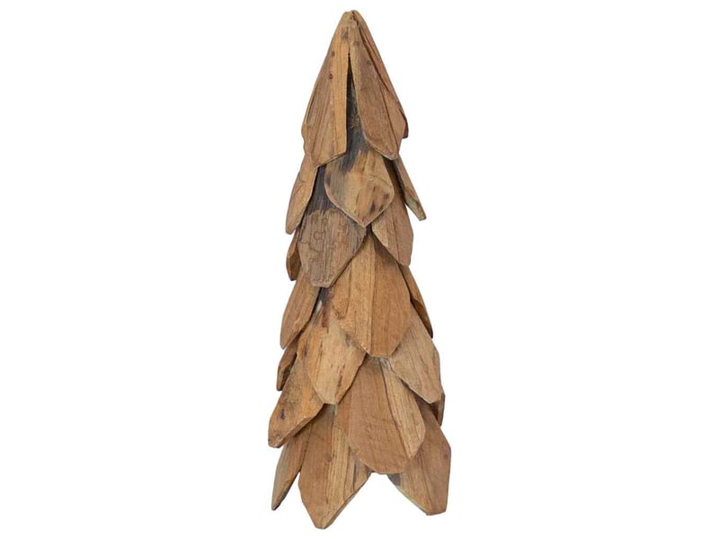  Sapin de noël - arbre de noël avec support marron 51 cm bois de teck solide  - Conforama D