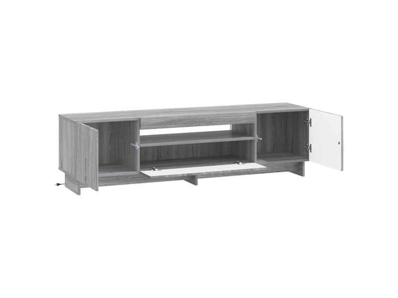  Meuble tv - banc tv - meuble de rangement led sonoma gris bois d'ingénierie  - Conforama E