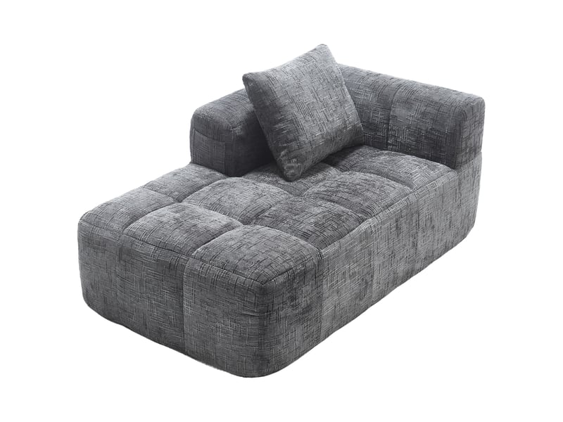  Canapé droit fixe 1 place tissu gris canapé compressible - Conforama A