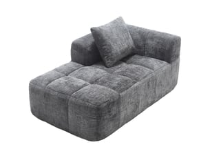 Canapé droit fixe <strong>MERAX</strong> <strong>canapé compressible</strong> 1 place Tissu gris