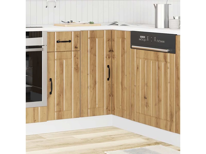  Armoire d'angle de cuisine lucca chêne artisanal  - Conforama C