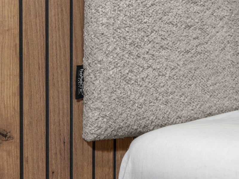  Bobochic lit lior lattes massives pieds en bois naturel gris clair 160x200 LIOR - Conforama D