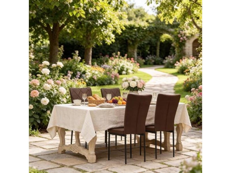  Lot de 4 chaises d'attente à dossier haut - confort bureau et cuisine élégante  - Conforama B