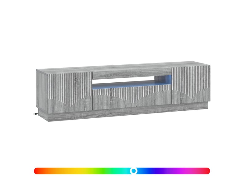  Meuble tv - banc tv - meuble de rangement led sonoma gris bois d'ingénierie  - Conforama C