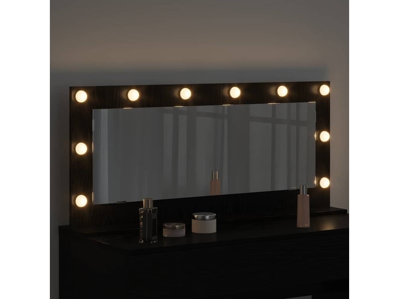 Miroir de vanité, miroir de coiffeuse chêne noir 100 x 45 x 18 cm rectangulaire cf62761  - Conforama C