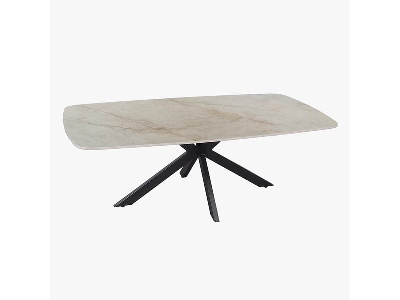  Table basse ovale en pierre frittée beige 130 cm  - Conforama A