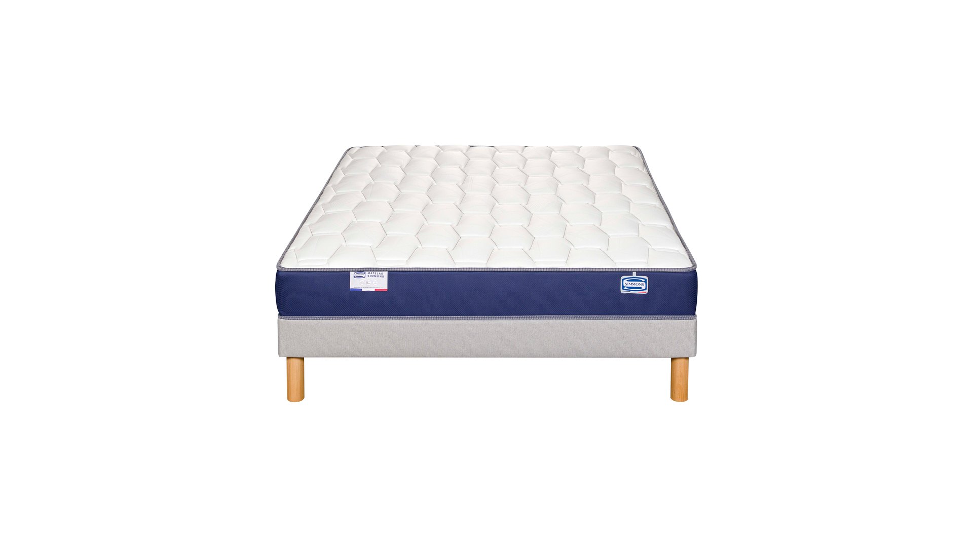 SIMMONS Matelas + sommier Ressorts 140x190 cm SIMMONS CHROMA LIGHT blanc 15 Conforama