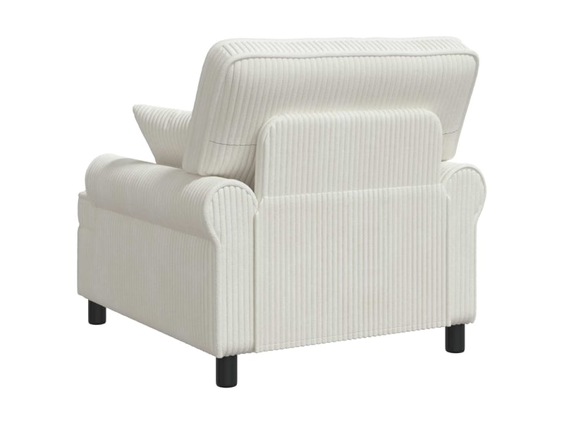  Vidaxl fauteuil xl avec coussins crème tissu à 1,5 lignes  - Conforama E