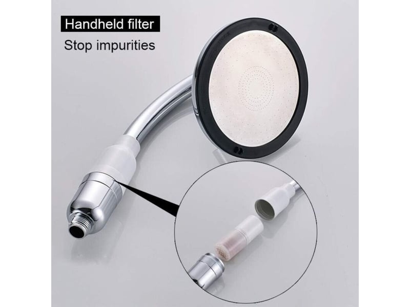  Pommeau de douche à jet supérieur amovible, à main, double usage, en acier inoxydable  - Conforama D