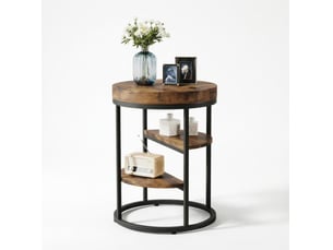 Table basse rond(e) coloris bicolore TCQPZ - 50 cmx50 cm