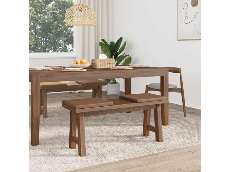 Lot de 4 coussins de banc, coussins d'assise, coussins pour chaisecanapé simili cuir cappuccino profondeur 35 cm cf52564 - Conforama C
