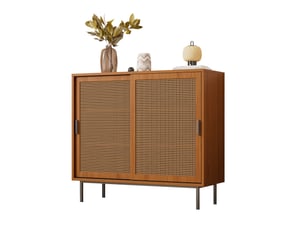 Buffet de cuisine 100x90x37 cm, meuble de rangement compact avec 2 portes coulissantes et étagères réglables, idéal salon et cuisine