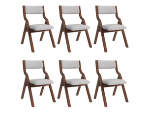 6 chaises pliantes pour salle à manger en bois, confortables et respirantes, pliables et faciles à ranger, idéales pour salle à manger, salon, café, style moderne, lin, gris
