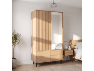 Armoire  coulissante  4 tiroir(s) <strong></strong> <strong>OPULERANE TRADING LTD</strong> coloris naturel largeur 90 cm