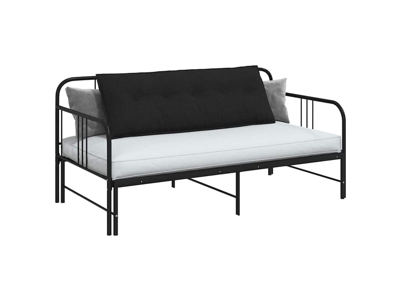 Coussin de dos, coussin de dossier noir 140 x 19 x 50 cm tissu cf54823 - Conforama C