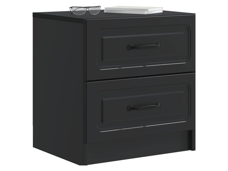 Table de chevet - cabinet de chevet - table de nuit 2 pièces noir 43 x 34,5 x 44,5 cm - Conforama B
