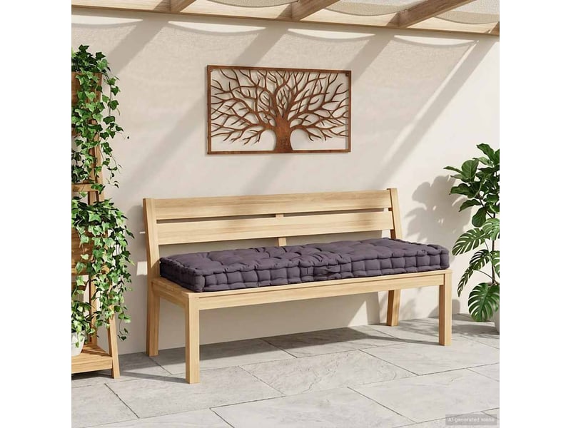  Coussin de plancher de palette, coussin d'assise coton 120x80x10 cm anthracite cf55517  - Conforama C