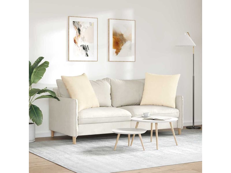  Lot de 2 coussins de canapé, coussins décoratifs crème 80 x 80 cm cf59057  - Conforama D