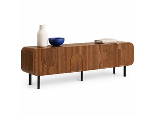 Meuble tv coloris bois foncé 180 cm HOMVRA  